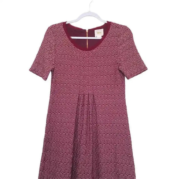 Anthropologie Maeve Burgundy Dora Pleated Dress Size Small - Picture 8 of 8